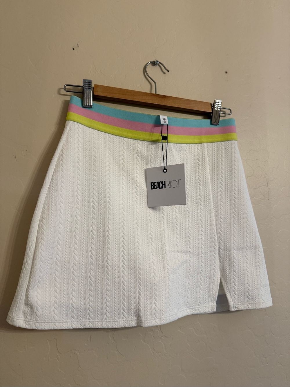 Beach Riot Shore Skirt | Rose Blush | White Cable-Knit Mini Skort | Tennis Golf